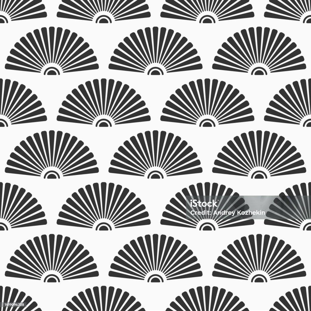 Fan Shape Patterns Fans Seamless Vector Pattern Geometric Shapes Seamless Background Stock ...