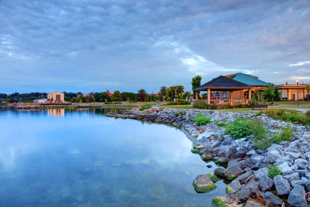 Seneca Lake Boathouse on a Pier in Watkins Glen New York