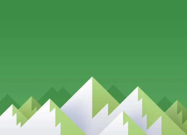 Vector illustration of Green Mountains Abstract Background