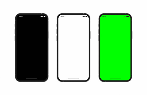 Key Phone Texture Realistic 3d Vector Mobile Phone Set With Black White Green Chroma Key ...