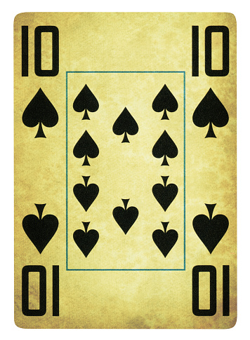 Ten Of Spades Vintage playing card - Isolated (clipping path included)