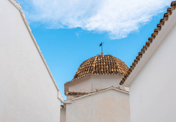 istock Mediterranean church dome, with ceramic tiles. 1419106810