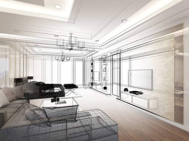istock sketch design of interior  bedroom,3d rendering 1419107707
