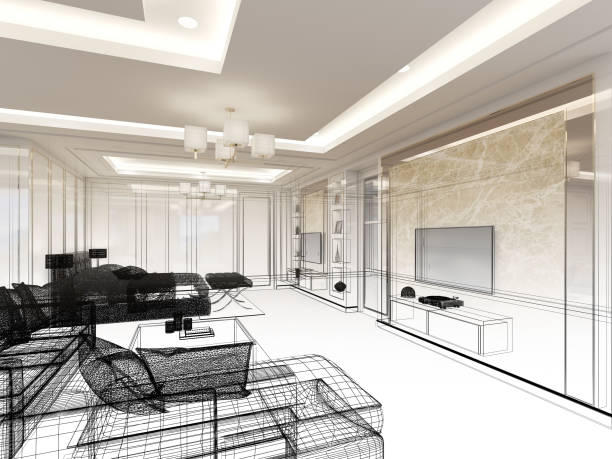 istock sketch design of interior  bedroom,3d rendering 1419107729