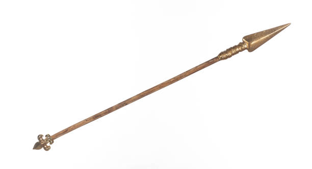 istock medieval golden spear isolated on white background 1419119414