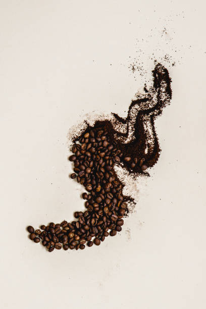 istock composition with coffee beans and coffee powder 1419122987
