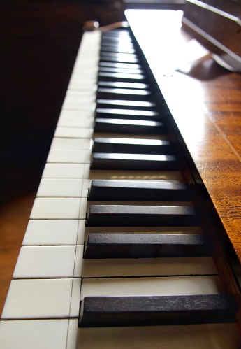 An abstract view of piano keys