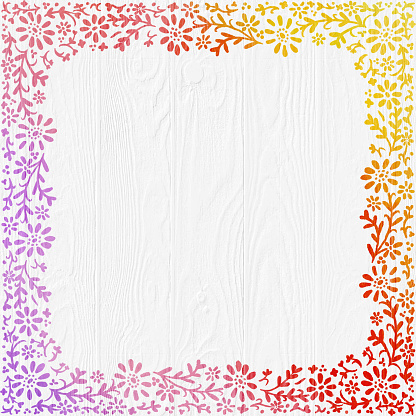 istock Hand Drawn Watercolor Floral Frame with Daisies on White Wooden Background. Vector Floral Border Design Element for Birthday, New Year, Christmas Card, Wedding Invitation. 1419126087