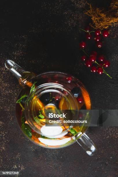 Herbal Tea Stock Photo - Download Image Now - Apple - Fruit, Blueberry, Cinnamon
