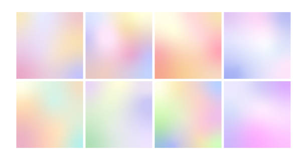 Soft gradient square background set. Pastel colors vector backdrop Soft gradient square background set. Pastel colors vector backdrop aura stock illustrations