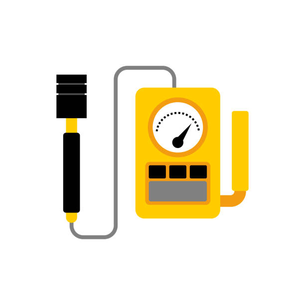 Dosimeter device for measuring radiation. Vector illustration Dosimeter device for measuring radiation. Vector illustration radiation dosimeter stock illustrations