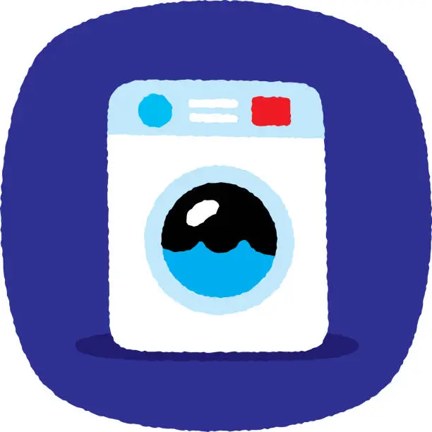 Vector illustration of Washing Machine Doodle 4