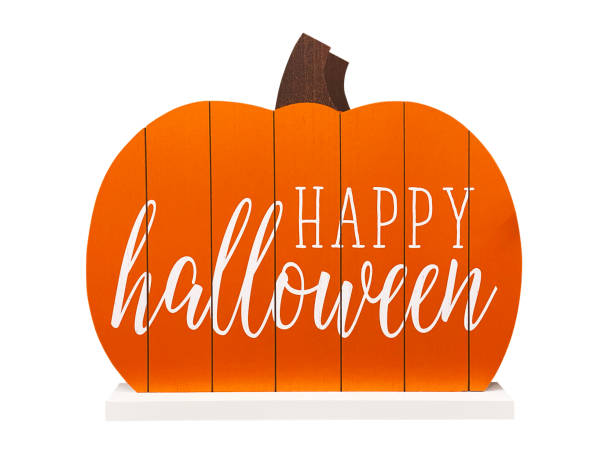 Happy Halloween ornament with clipping path