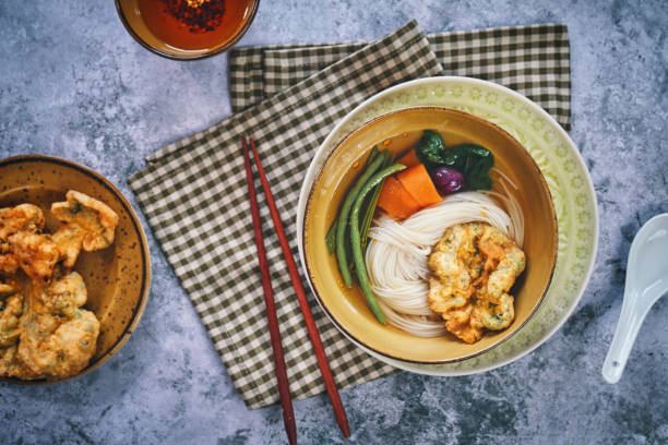 istock Vegan Soba Noodle with Carrots, Thai Eggplants and Fried Bok Choy 1419134771