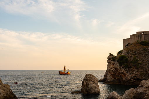Dubrovnik croatia, an ancient pirates ship