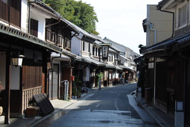 Main street in Kurashiki with old buildings