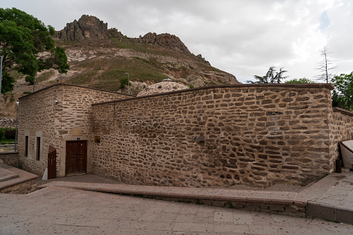 Konya Turkey, May 14, 2022: Sille village view in Konya. Sille is old village and it is populer tourist attraction in Konya. Stone Bridge was built in the 20th century during the Ottoman period.