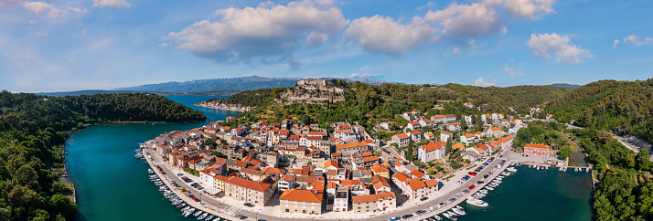 Novigrad Dalmatinski Bay Panoramic View Dalmatia Croatia Novigrad Novigrad Dalmatinski Bay Panoramic View Dalmatia Croatia Novigrad
