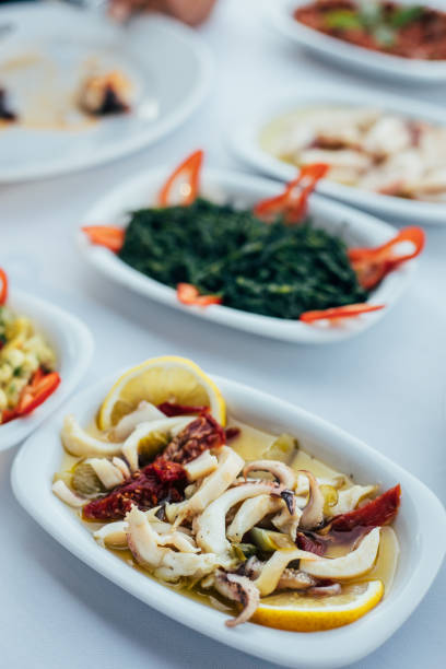 Octopus salad with dried tomato and lemon