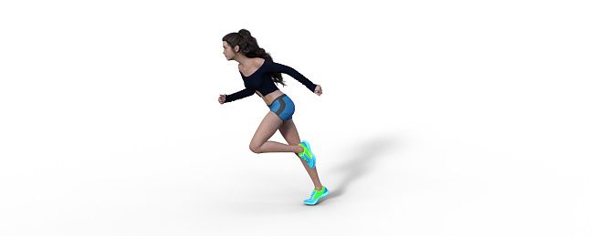 3d illustration of a woman running