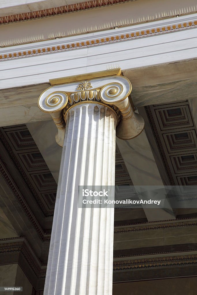 column Marble column in classical Greek style Ancient Stock Photo