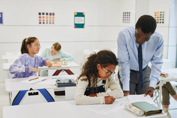 istock Young Teacher Helping Children in Class 1419157117
