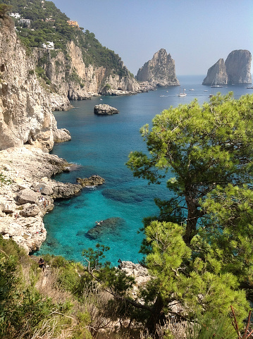 High angle view of Capri Coastline