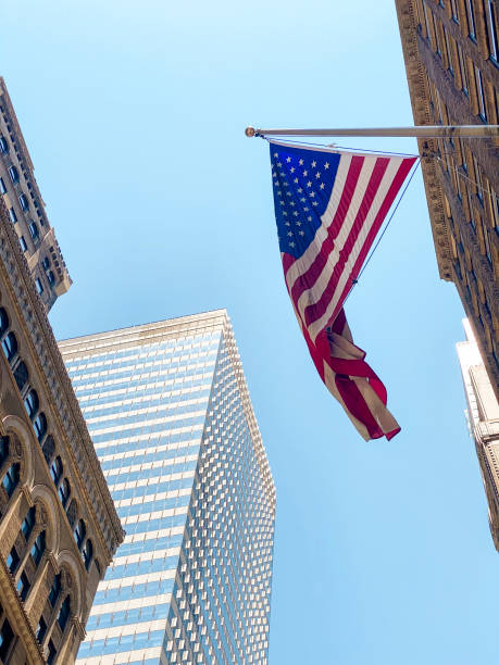 istock Skyscrapers and American flag 1419166124