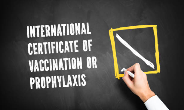 istock hand checking a checkbox besides the message INTERNATIONAL CERTIFICATE OF VACCINATION OR PROPHYLAXIS 1419167236