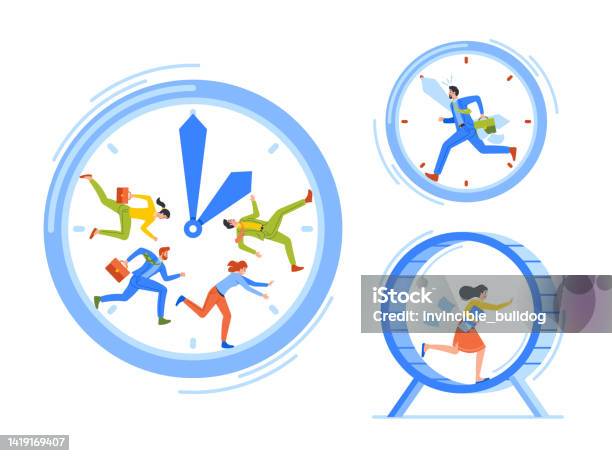 Time As Valuable Life Resource Concept Hurrying Businessman Running ...
