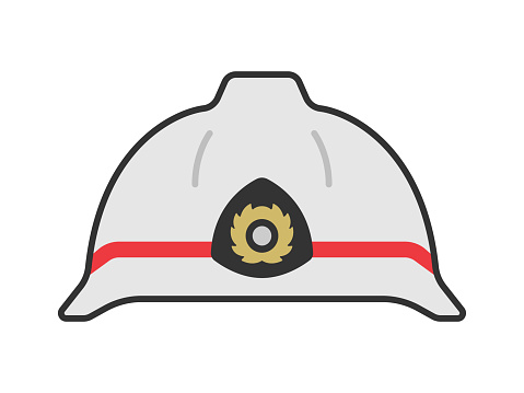 Illustration of a firefighter helmet.
