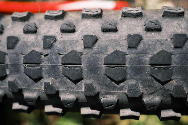 Mountain Bike tires stock photo