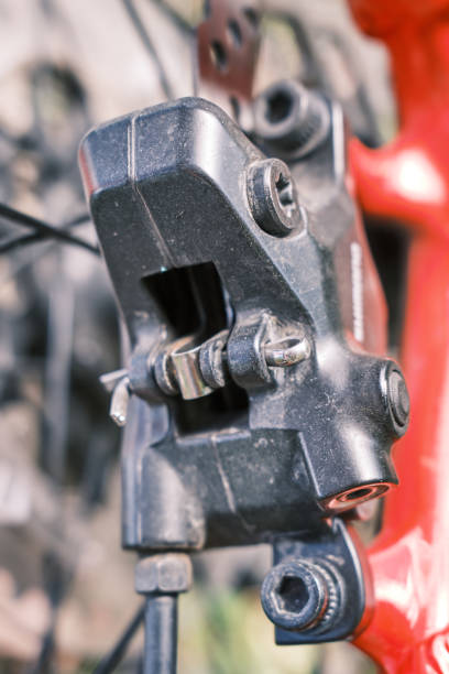 MTB brakes close-up stock photo