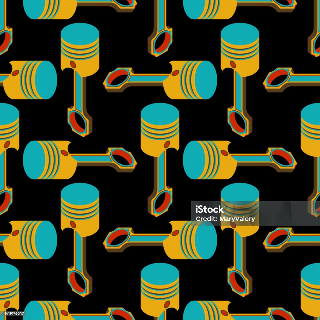 Engine Seamless Pattern Engine Piston Pattern Seamless Motorcycle Pistons Background Car ...