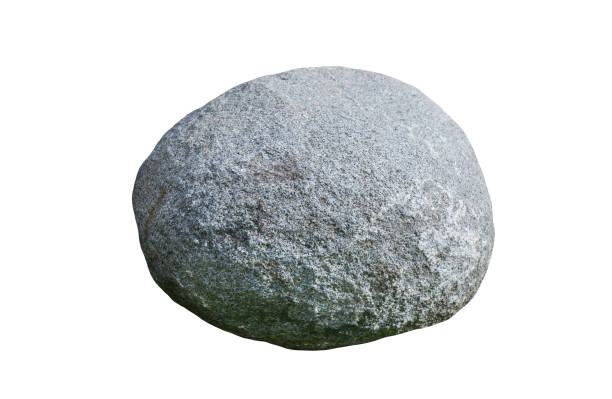 Big granite rock stone, isolated on white background