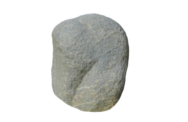istock Big granite rock stone, isolated on white background 1419178523