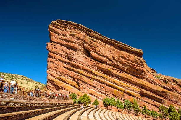 Red Rocks Amphitheater-Denver Colorado stock photo
