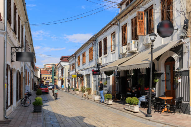 istock Street in Shkoder, Albanian old town 1419180441