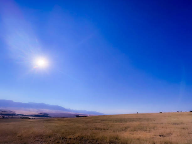 graze haze - sunrise landscape bozeman montana foto e immagini stock