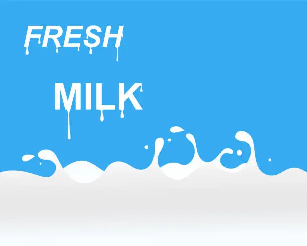 Vector illustration of Milk with splashes vector background