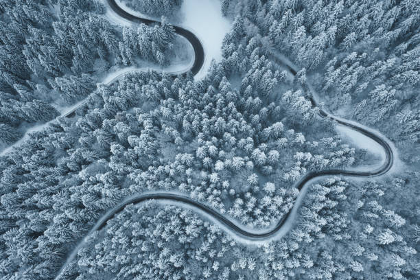 istock Curvy Mountain Road In Winter 1419205205