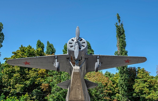 Odessa, Ukraine. 25.08.2022. Memorial of the heroic defense of Odessa, Ukraine, on a sunny summer day. Coastal artillery no. 411 in World War 2