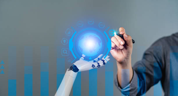 istock business process and strategy concepts on tech virtual screen background Innovations and solutions for financial growth with graph icons. 1419213522