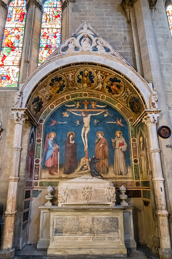 14th-century funeral monument of Ciuccio Tarlati in the Cathedral of Arezzo