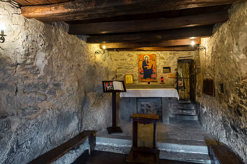 Chapel in the 'Le Celle' Franciscan hermitage, located just outside Cortona, founded in 1211 by San Francesco of Assisi himself