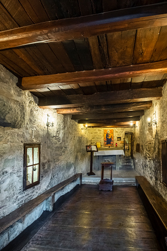 Chapel in the 'Le Celle' Franciscan hermitage, located just outside Cortona, founded in 1211 by San Francesco of Assisi himself