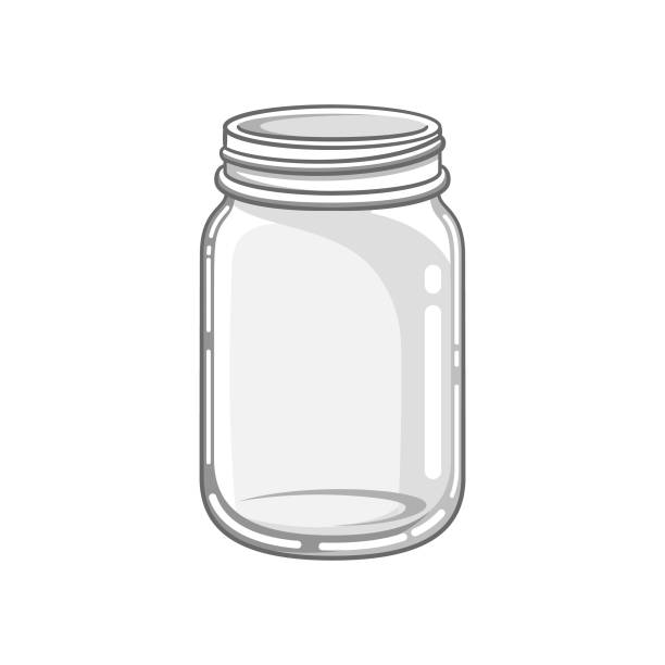 Open glass mason jar clipart. Simple flat vector illustration template design Open glass mason jar clipart. Simple flat vector illustration template design mason jar stock illustrations