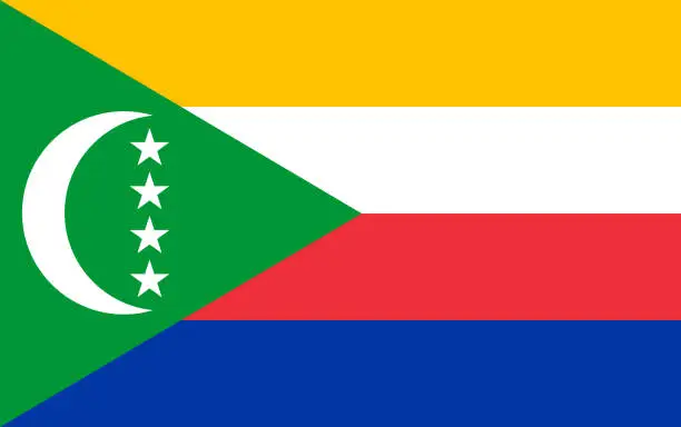 Vector illustration of Flag of the Comoros. Vector illustration.