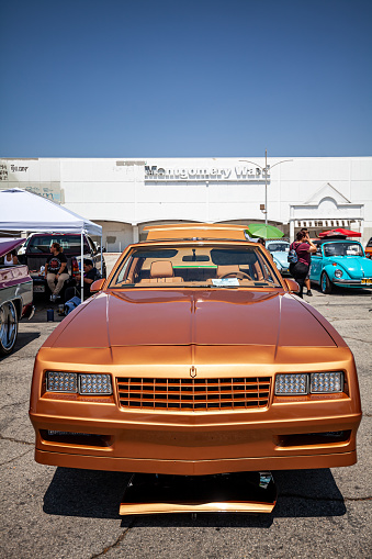 Los Angeles, CA, USA – August 21, 2022:  Front Shot of Third Generation IROC Chevy Camaro  at a Southern California Car Show In The Summer