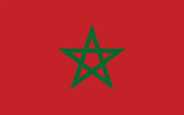 Vector illustration of Flag of the Morocco. Vector illustration.